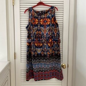 I LE New York Print Dress. Size 16